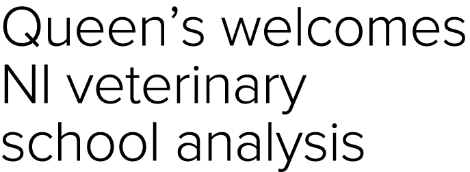 Queen s welcomes NI veterinary school analysis 