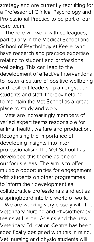 strategy and are currently recruiting for a Professor of Clinical Psychology and Professional Practice to be part of    