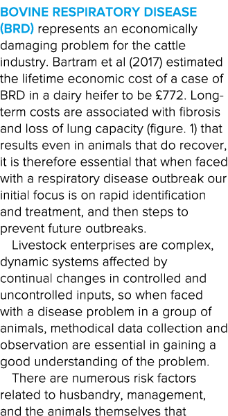 Bovine Respiratory Disease (BRD) represents an economically damaging problem for the cattle industry  Bartram et al (   