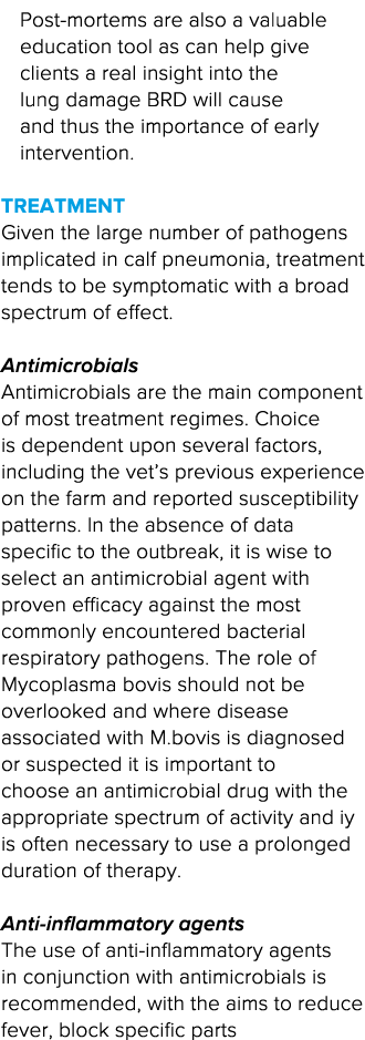 Post-mortems are also a valuable education tool as can help give clients a real insight into the lung damage BRD will   