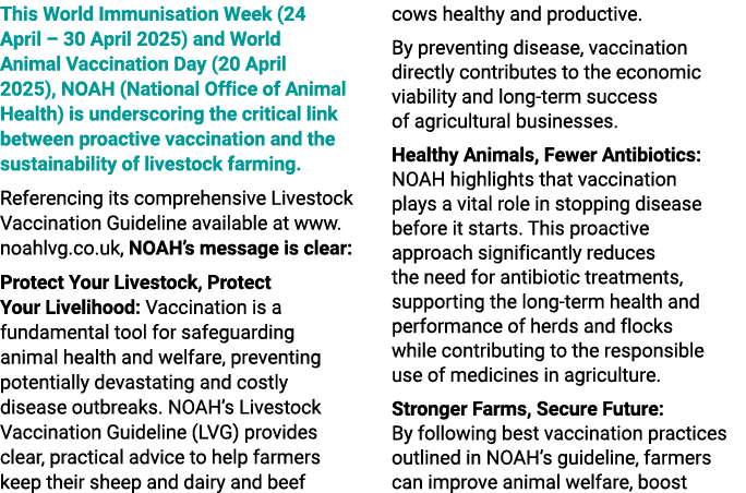 This World Immunisation Week (24 April – 30 April 2025) and World Animal Vaccination Day (20 April 2025), NOAH (Natio...
