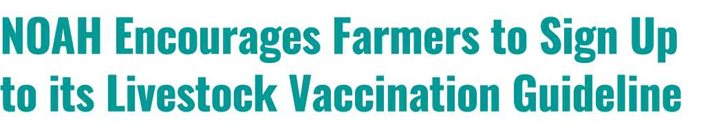NOAH Encourages Farmers to Sign Up to its Livestock Vaccination Guideline