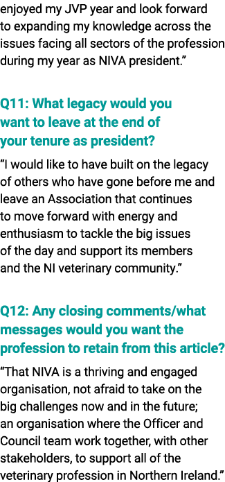 enjoyed my JVP year and look forward to expanding my knowledge across the issues facing all sectors of the profession...