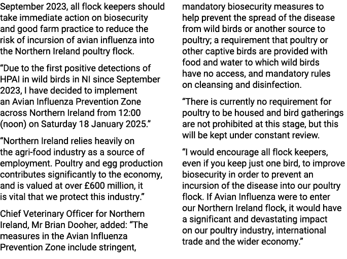 September 2023, all flock keepers should take immediate action on biosecurity and good farm practice to reduce the ri...