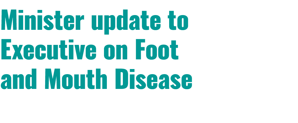 Minister update to Executive on Foot and Mouth Disease 
