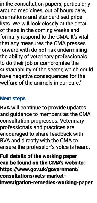 in the consultation papers, particularly around medicines, out of hours care, cremations and standardised price lists...