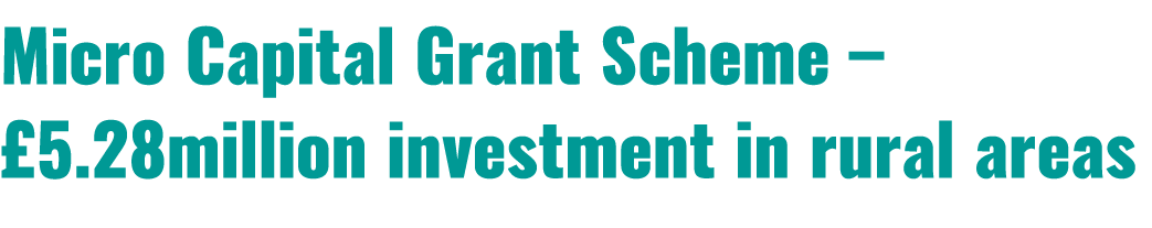 Micro Capital Grant Scheme – £5.28million investment in rural areas 