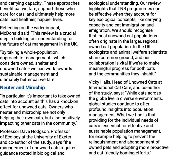 and carrying capacity. These approaches benefit cat welfare, support those who care for cats, and ultimately help mor...