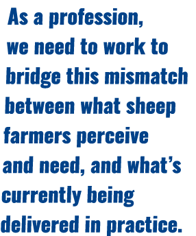 As a profession, we need to work to bridge this mismatch between what sheep farmers perceive and need, and what’s cur...