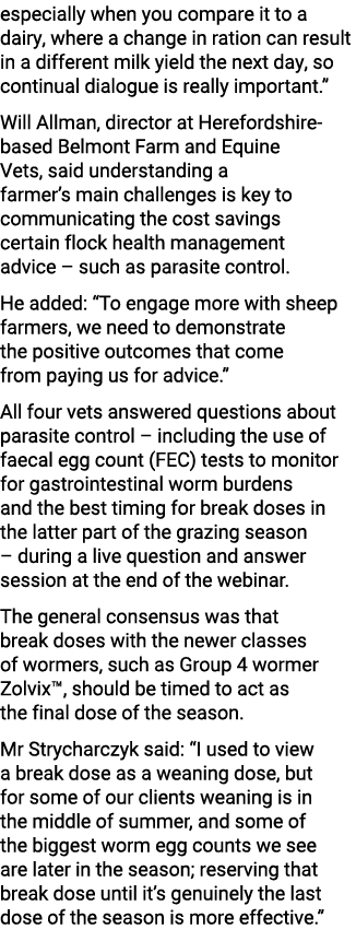 especially when you compare it to a dairy, where a change in ration can result in a different milk yield the next day...