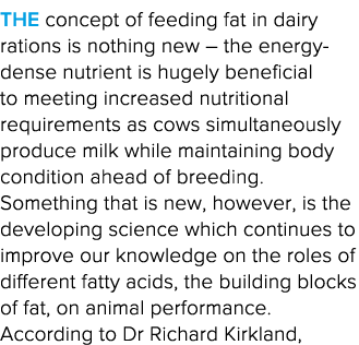 The concept of feeding fat in dairy rations is nothing new   the energy-dense nutrient is hugely beneficial to meetin   