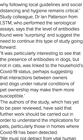 why following local guidelines and social distancing and hygiene remains critical   Study colleague, Dr Ian Patterson   