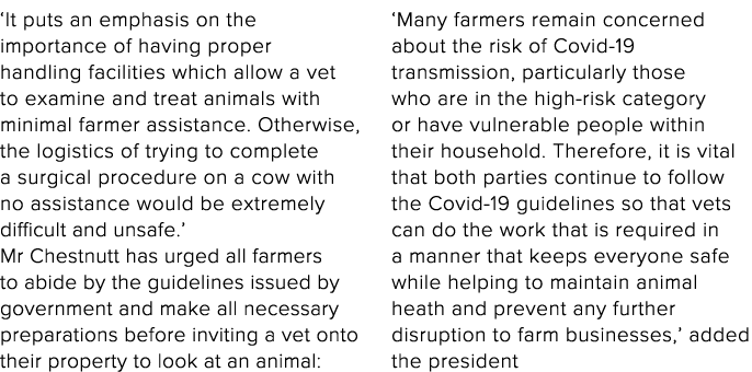  It puts an emphasis on the importance of having proper handling facilities which allow a vet to examine and treat an   
