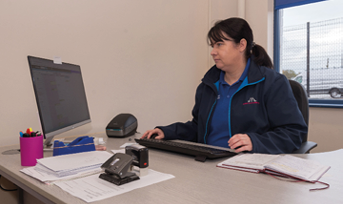 Receptionist Sharon Convey 