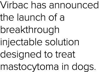 Virbac has announced the launch of a breakthrough injectable solution designed to treat mastocytoma in dogs  