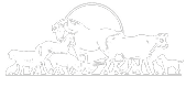 A black and white image of a horse pulling a wagon with several dogs in the back. AI generated content