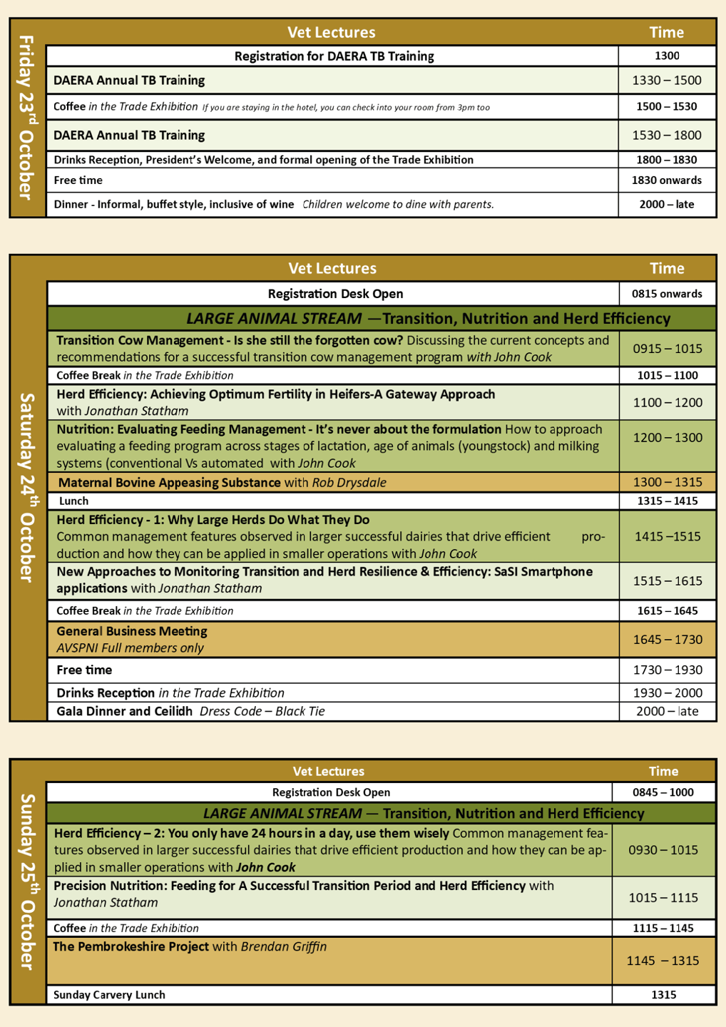 A detailed three-day event schedule with sessions on topics including negative ion air purifiers, evaluation of air quality sensors, respiratory health, and ventilation strategies, organized by time slots and dates from Friday to Sunday. Description generated by AI