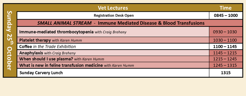 The image shows detailed schedules for veterinary lectures and practical sessions on sheep and cattle diseases and blood transfusions over two days in late October. Description generated by AI