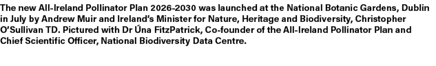 The new All Ireland Pollinator Plan 2026 2030 was launched at the National Botanic Gardens, Dublin in July by Andrew ...