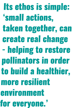Its ethos is simple: ‘small actions, taken together, can create real change helping to restore pollinators in order t...