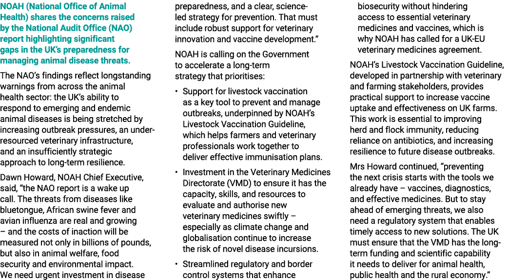 NOAH (National Office of Animal Health) shares the concerns raised by the National Audit Office (NAO) report highligh...