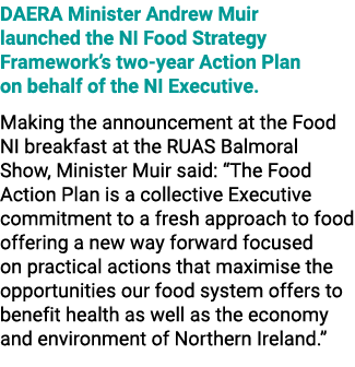 DAERA Minister Andrew Muir launched the NI Food Strategy Framework’s two year Action Plan on behalf of the NI Executi...
