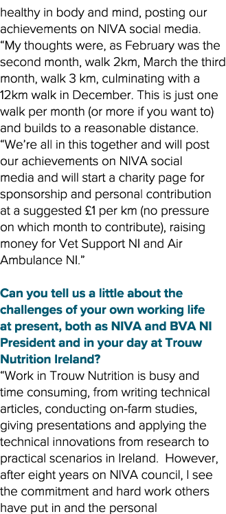 healthy in body and mind, posting our achievements on NIVA social media   My thoughts were, as February was the secon   