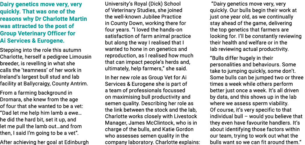 Dairy genetics move very, very quickly. That was one of the reasons why Dr Charlotte Martin was attracted to the post...
