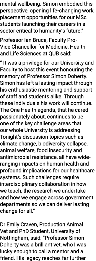 mental wellbeing. Simon embodied this perspective, opening life changing work placement opportunities for our MSc stu...