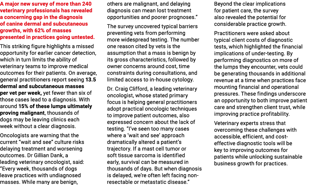 A major new survey of more than 240 veterinary professionals has revealed a concerning gap in the diagnosis of canine...