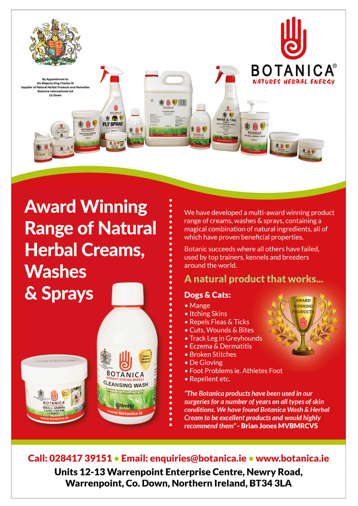 A poster advertising a product called “Botanica" with a red background and a picture of a bottle of the product. AI generated content