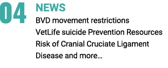 04 NEWS BVD movement restrictions VetLife suicide Prevention Resources Risk of Cranial Cruciate Ligament Disease and ...