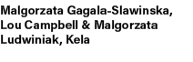 Malgorzata Gagala Slawinska, Lou Campbell & Malgorzata Ludwiniak, Kela