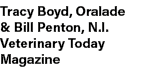 Tracy Boyd, Oralade & Bill Penton, N.I. Veterinary Today Magazine