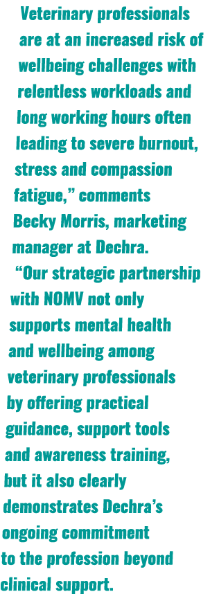 Veterinary professionals are at an increased risk of wellbeing challenges with relentless workloads and long working ...