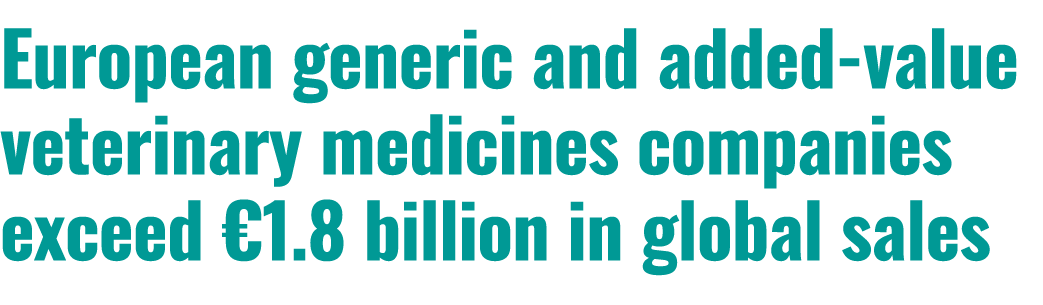 European generic and added value veterinary medicines companies exceed €1.8 billion in global sales