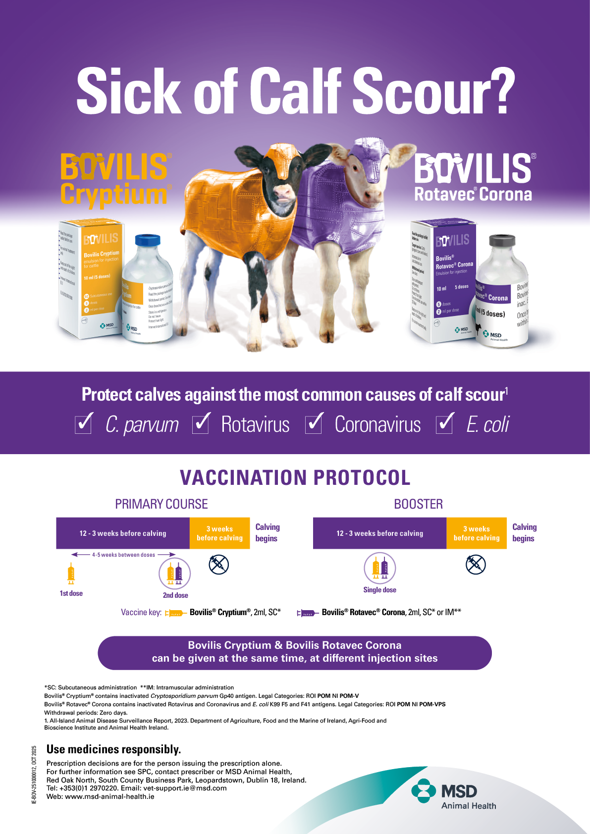 A purple and white advertisement for Bovilis. Description generated by AI