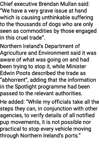 Chief executive Brendan Mullan said:  We have a very grave issue at hand which is causing unthinkable suffering to th   