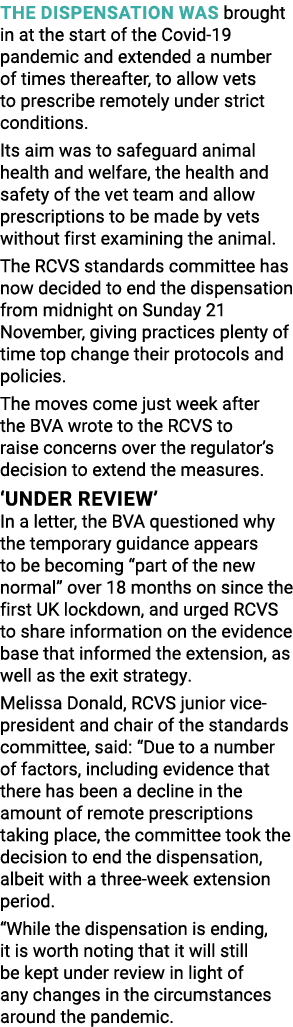 The dispensation was brought in at the start of the Covid-19 pandemic and extended a number of times thereafter, to a   
