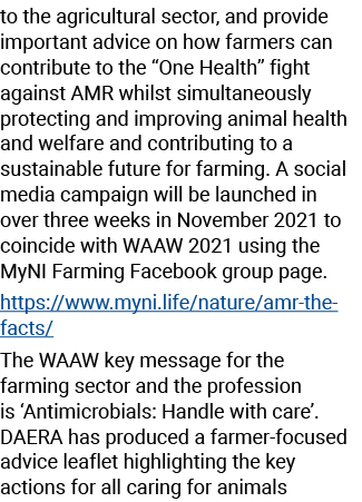 to the agricultural sector, and provide important advice on how farmers can contribute to the  One Health  fight agai   