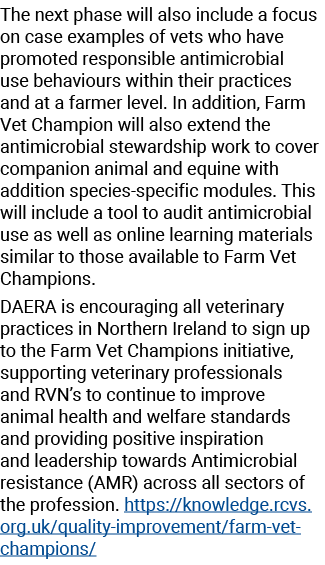 The next phase will also include a focus on case examples of vets who have promoted responsible antimicrobial use beh   