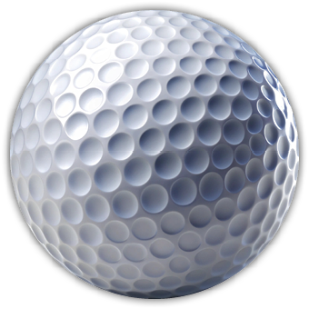 golf ball on white background isolated