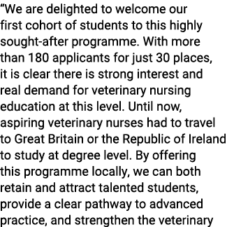 “We are delighted to welcome our first cohort of students to this highly sought after programme. With more than 180 a...