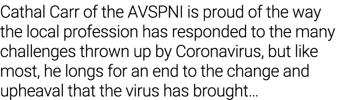 Cathal Carr of the AVSPNI is proud of the way the local profession has responded to the many challenges thrown up by    