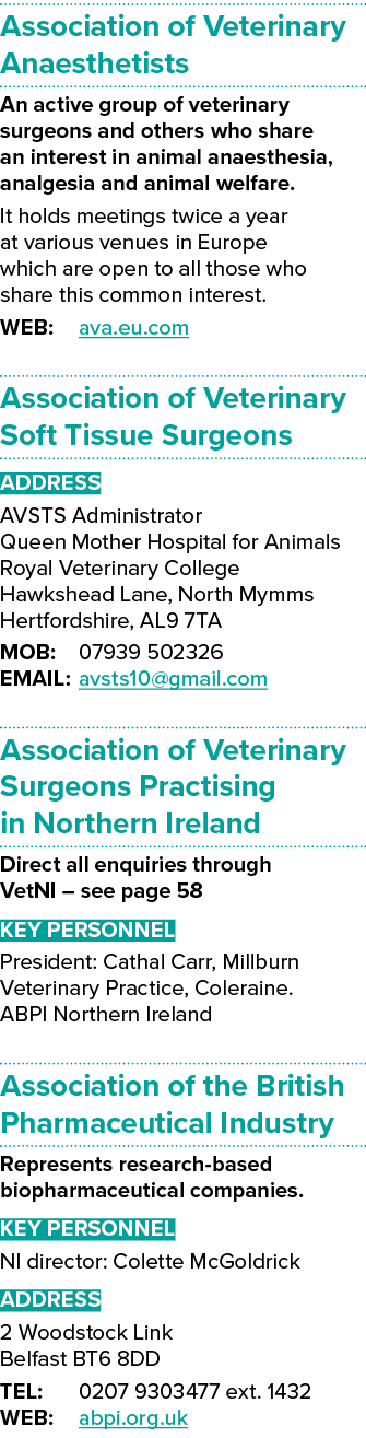 Association of Veterinary Anaesthetists An active group of veterinary surgeons and others who share an interest in an   
