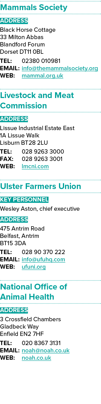 Mammals Society ADDRESS Black Horse Cottage 33 Milton Abbas Blandford Forum Dorset DT11 0BL TEL: 02380 010981 EMAIL:    
