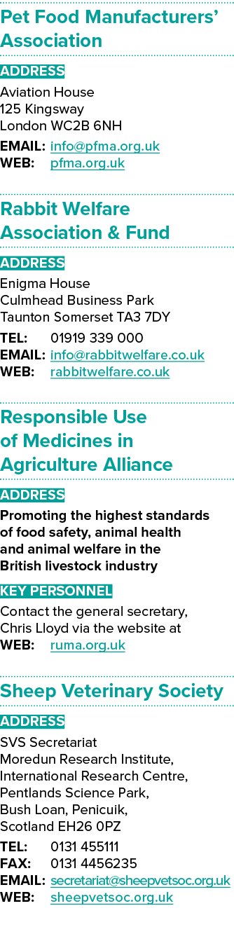 Pet Food Manufacturers  Association ADDRESS Aviation House 125 Kingsway London WC2B 6NH EMAIL: info pfma org uk WEB:    