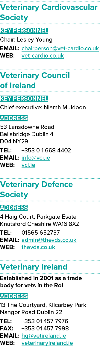Veterinary Cardiovascular Society Key Personnel Chair: Lesley Young EMAIL: chairperson vet-cardio co uk WEB: vet-card   