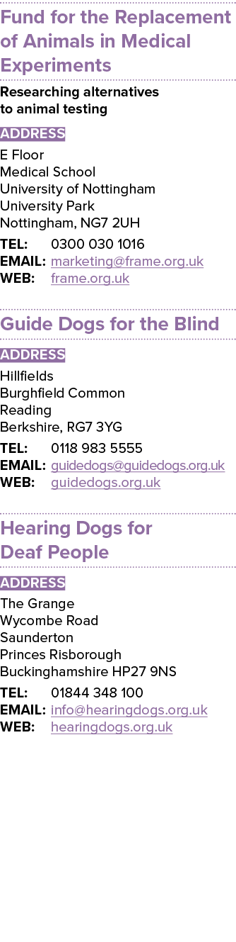 Fund for the Replacement of Animals in Medical Experiments Researching alternatives to animal testing ADDRESS E Floor   