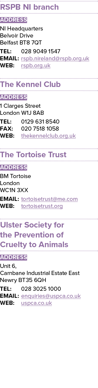 RSPB NI branch ADDRESS NI Headquarters Belvoir Drive Belfast BT8 7QT TEL: 028 9049 1547 EMAIL: rspb nireland rspb org   